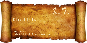 Kis Tilla névjegykártya